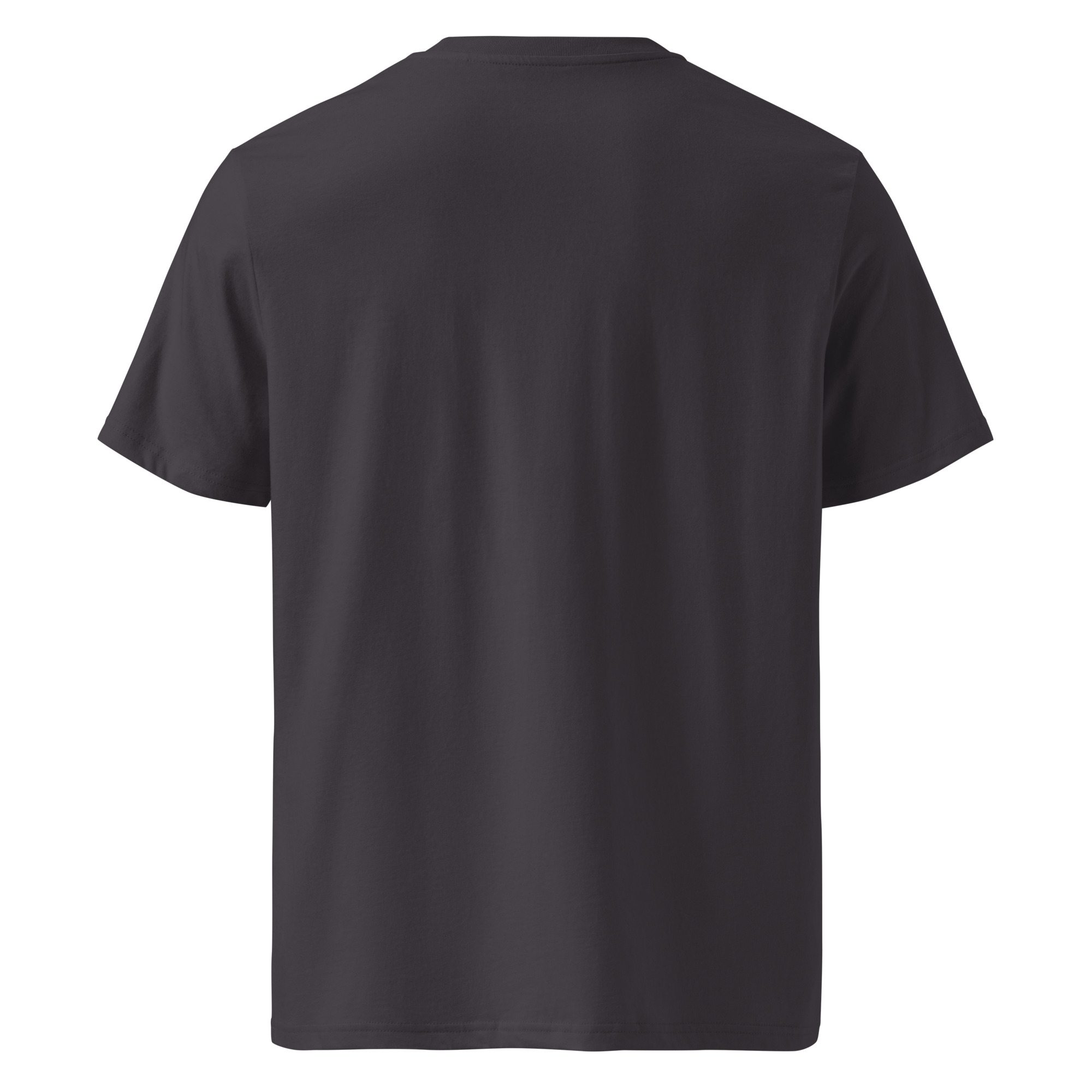 The Unisex organic cotton t-shirt - Scan Me QR is shown from the back in plain black, displayed on a white background.